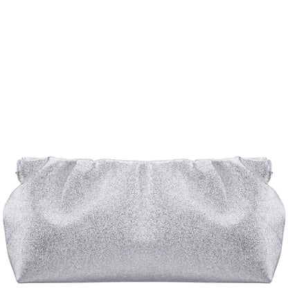 Thea-T Silver Stellarglow Fabric Frame Clutch | Nina Shoes