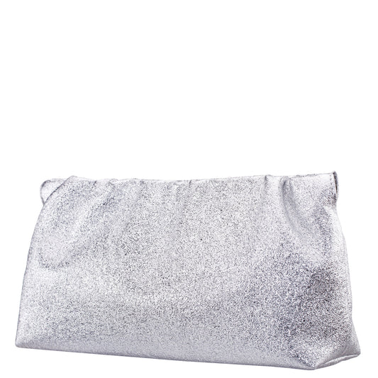 Thea-T Silver Stellarglow Fabric Frame Clutch | Nina Shoes