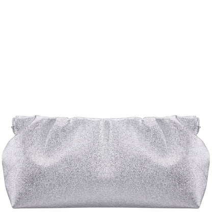 Thea-T Silver Stellarglow Fabric Frame Clutch | Nina Shoes