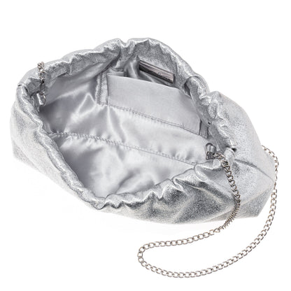 Thea-T Silver Stellarglow Fabric Frame Clutch | Nina Shoes