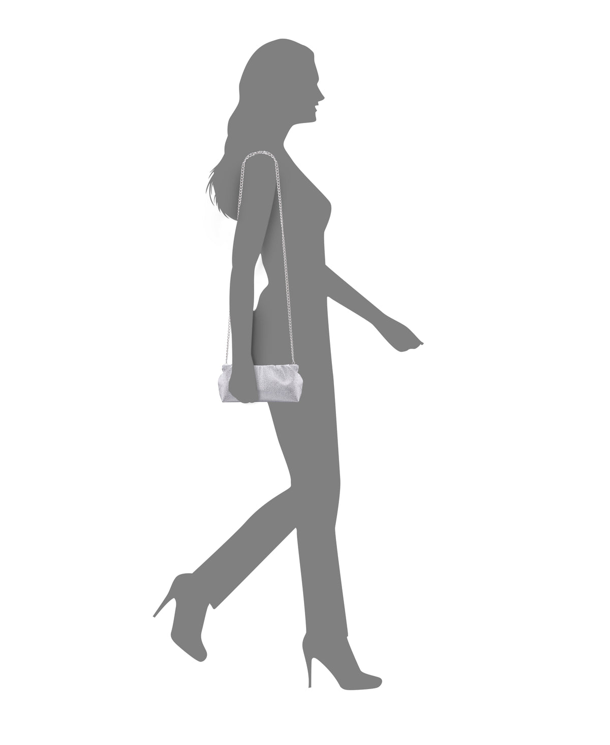 Thea-T Silver Stellarglow Fabric Frame Clutch | Nina Shoes