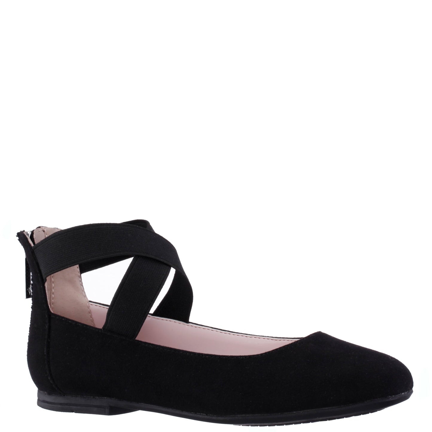 Girls Marissa Black Zip Back Ballet Flats | Nina Shoes