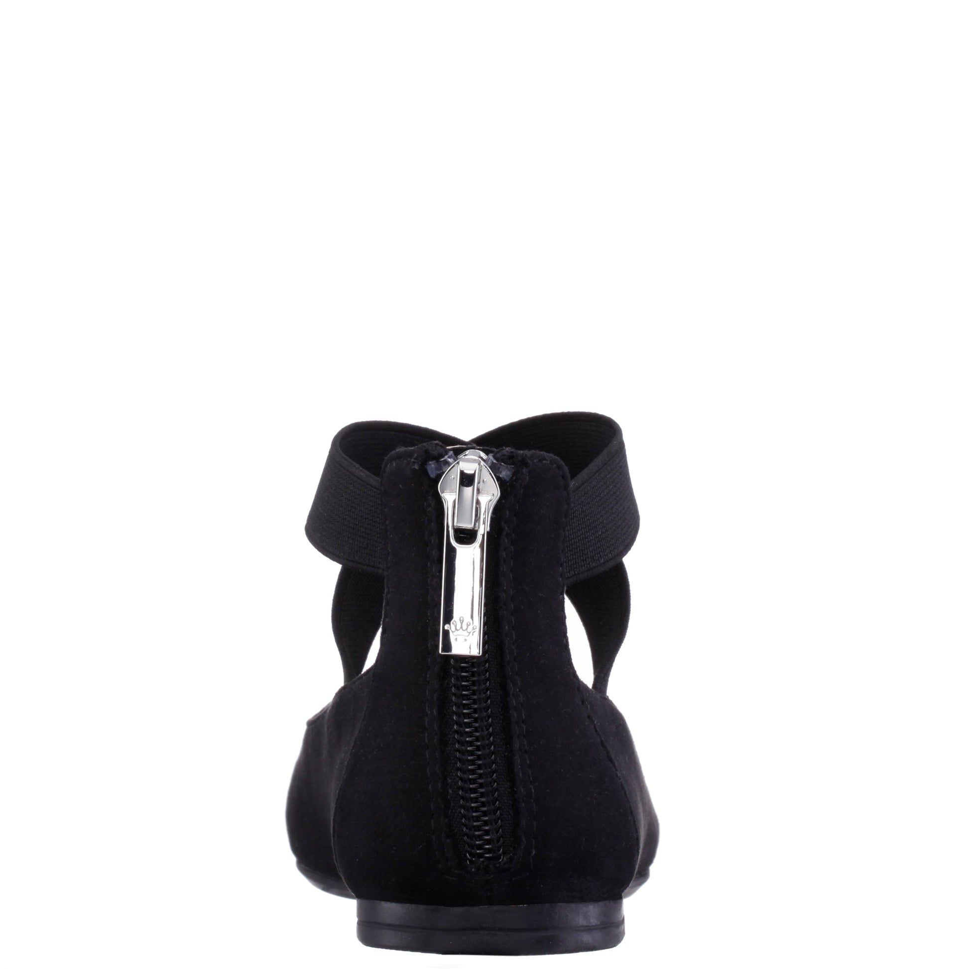 Girls Marissa Black Zip Back Ballet Flats | Nina Shoes