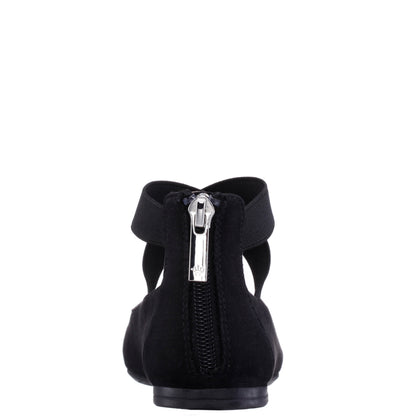 Girls Marissa Black Zip Back Ballet Flats | Nina Shoes