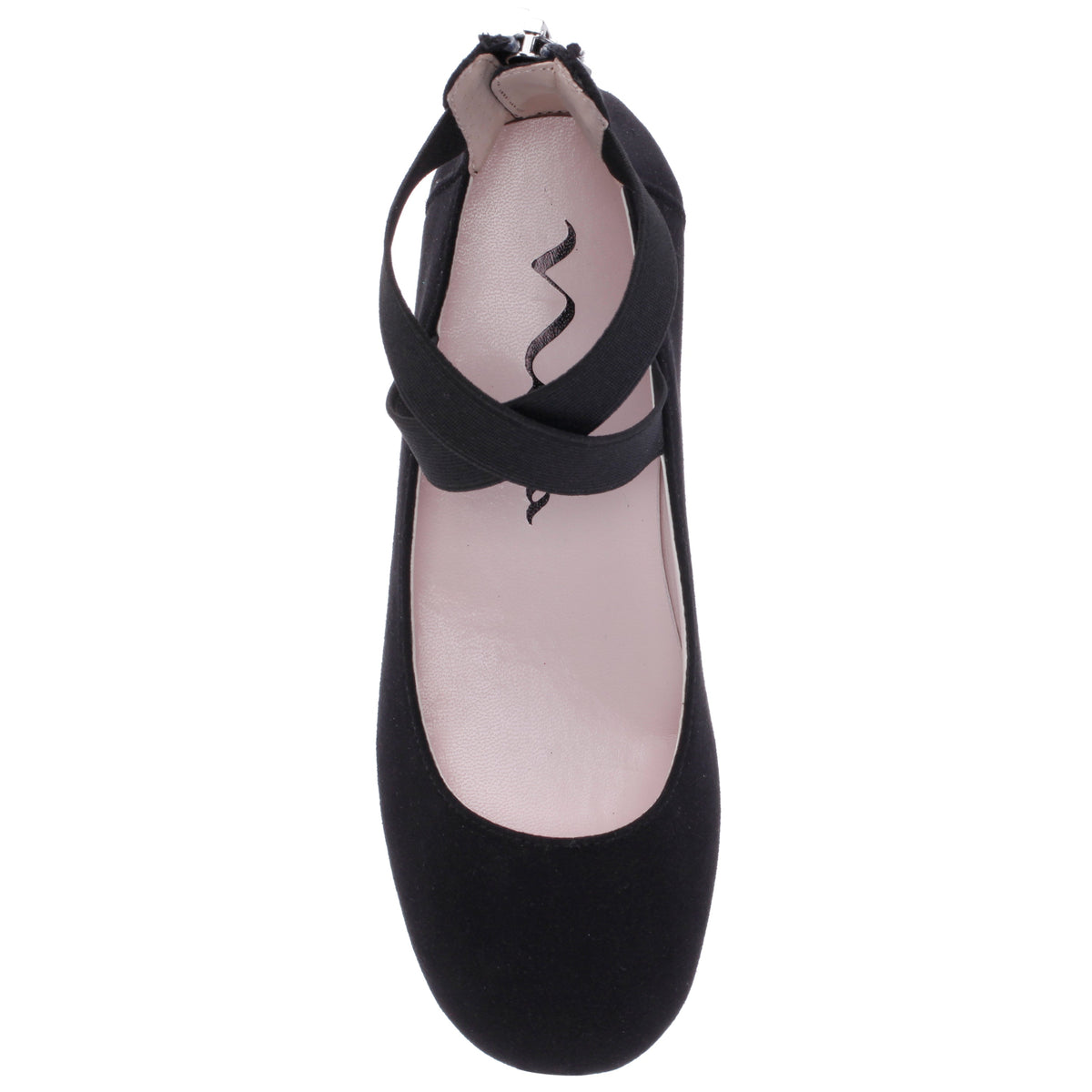 Girls Marissa Black Zip Back Ballet Flats | Nina Shoes