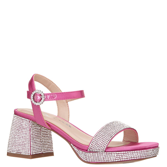 Girls Marysol Pink Rhinestone Platform Dress Sandals | Nina Shoes