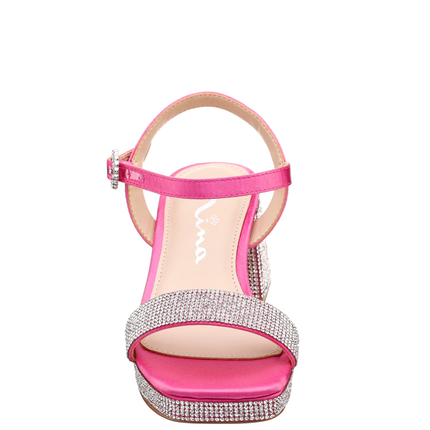 Girls Marysol Pink Rhinestone Platform Dress Sandals | Nina Shoes