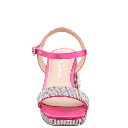 Girls Marysol Pink Rhinestone Platform Dress Sandals | Nina Shoes
