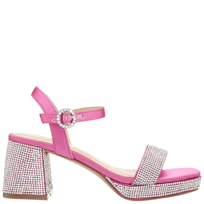 Girls Marysol Pink Rhinestone Platform Dress Sandals | Nina Shoes