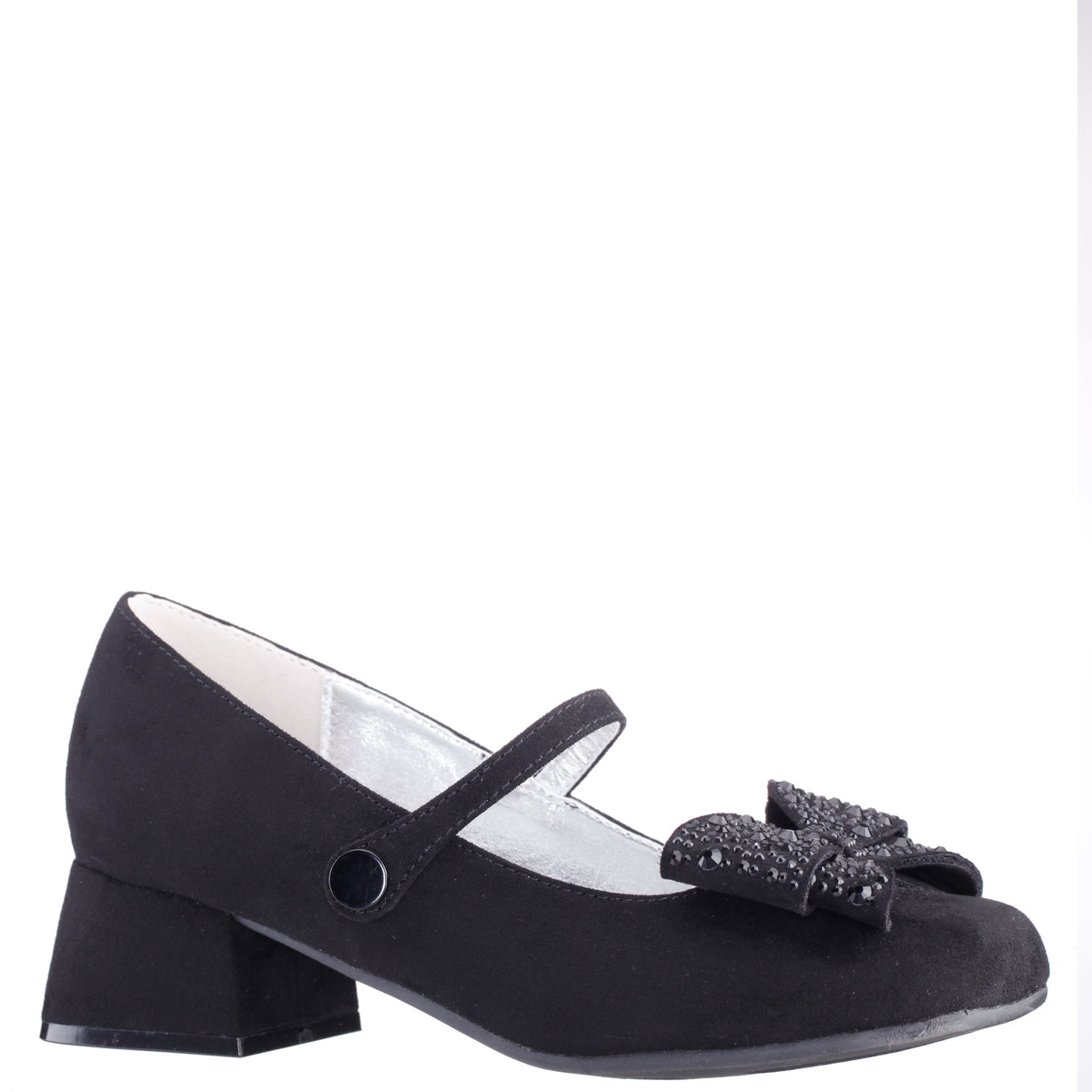 Girls Nole Black Suede Mary Jane Pumps | Nina Shoes