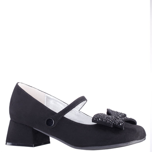 Girls Nole Black Suede Mary Jane Pumps | Nina Shoes