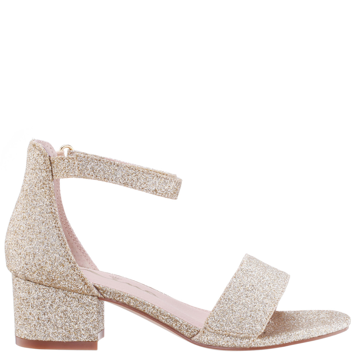 Girls Rejina Gold Glitter Adjustable Dress Sandals | Nina Shoes