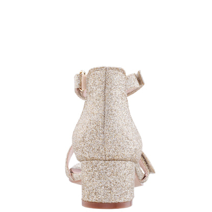 Girls Rejina Gold Glitter Adjustable Dress Sandals | Nina Shoes