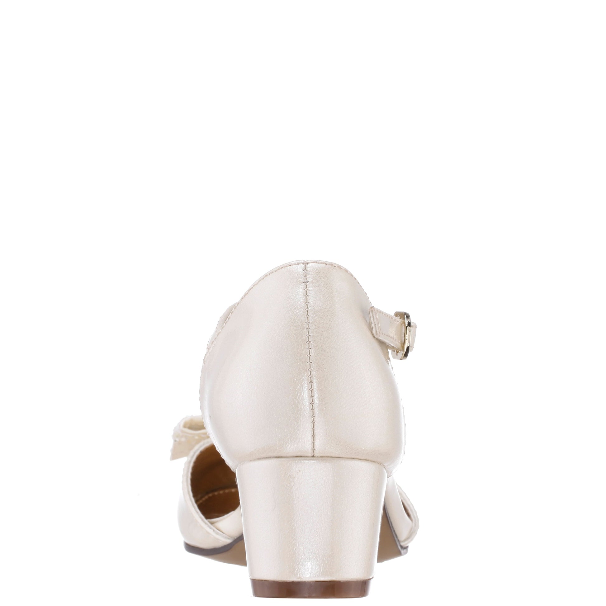 Girls Lellia White T-strap Dress Shoes | Nina Shoes