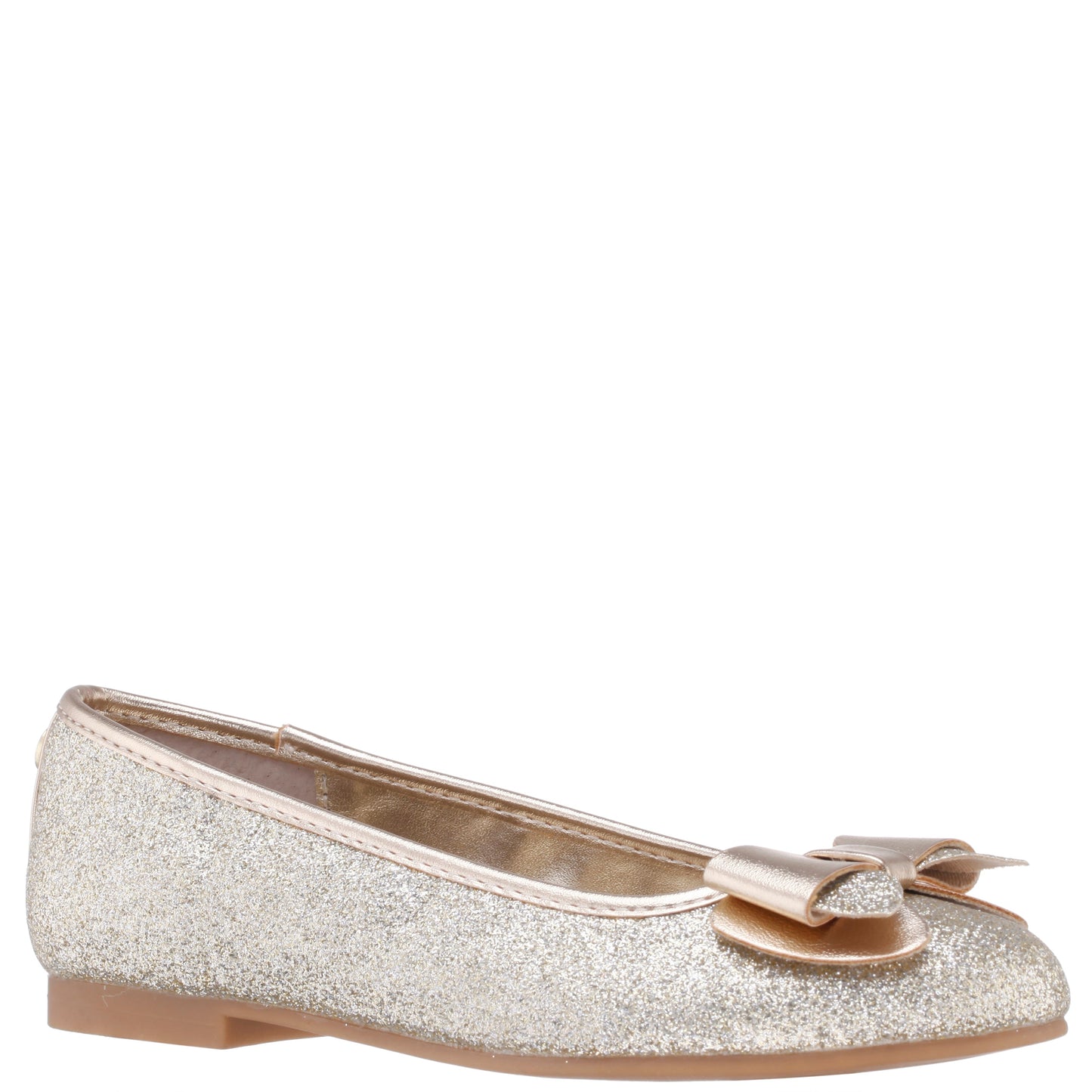 Girls Kenzee Platino Glitter Ballet Flats | Nina Shoes