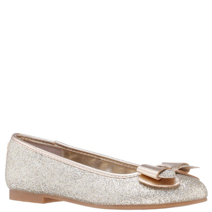Girls Kenzee Platino Glitter Ballet Flats | Nina Shoes