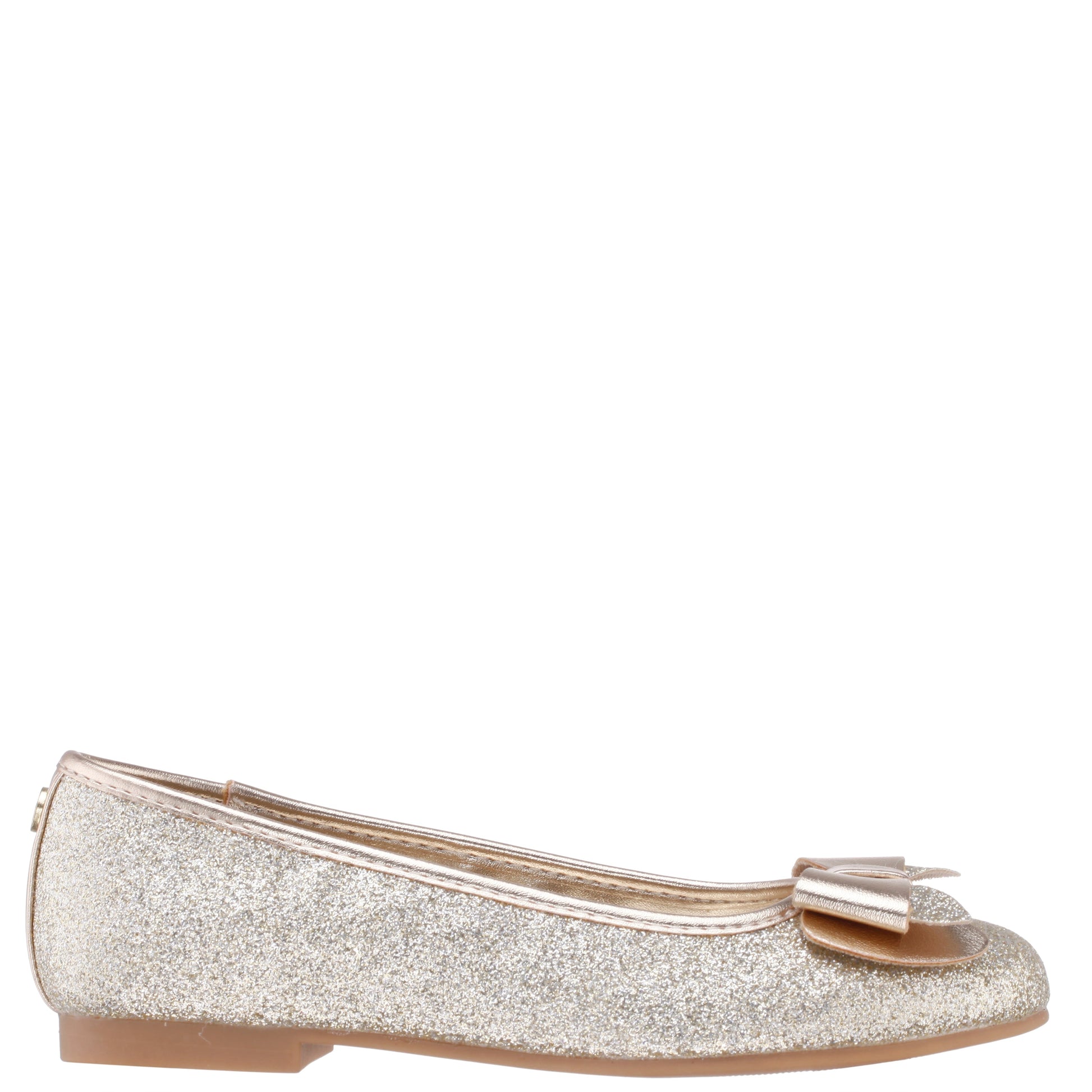 Girls Kenzee Platino Glitter Ballet Flats | Nina Shoes
