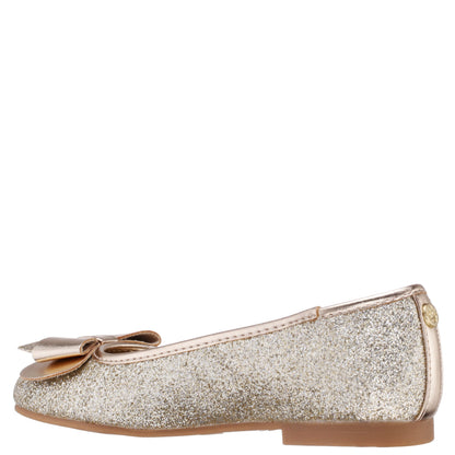 Girls Kenzee Platino Glitter Ballet Flats | Nina Shoes