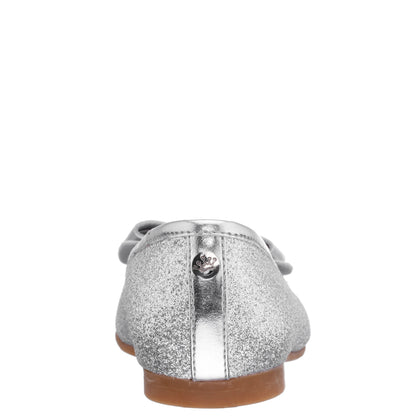 Girls Kenzee Silver Glitter Ballet Flats | Nina Shoes