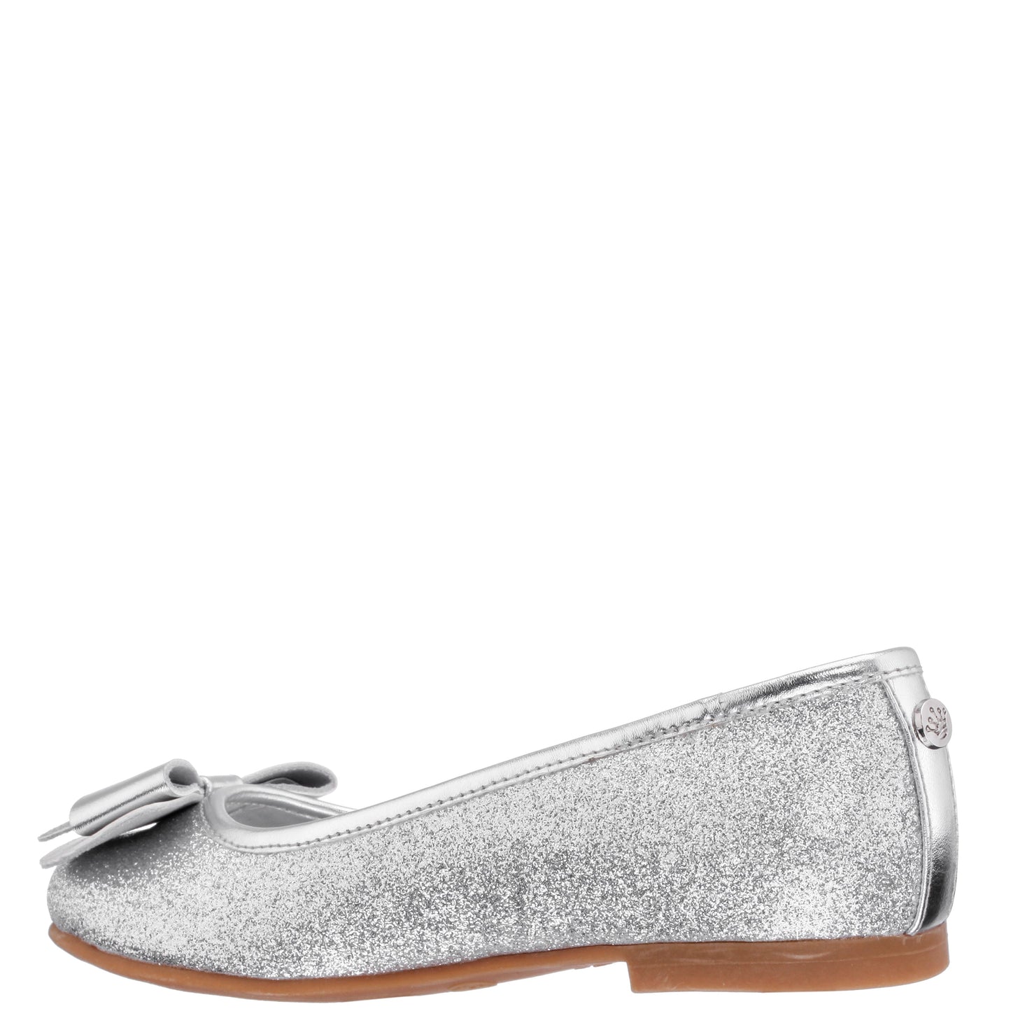 Girls Kenzee Silver Glitter Ballet Flats | Nina Shoes