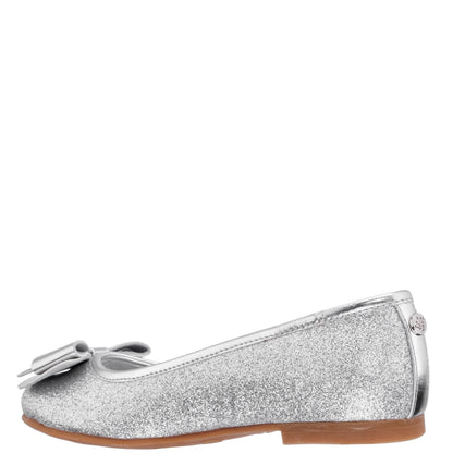 Girls Kenzee Silver Glitter Ballet Flats | Nina Shoes