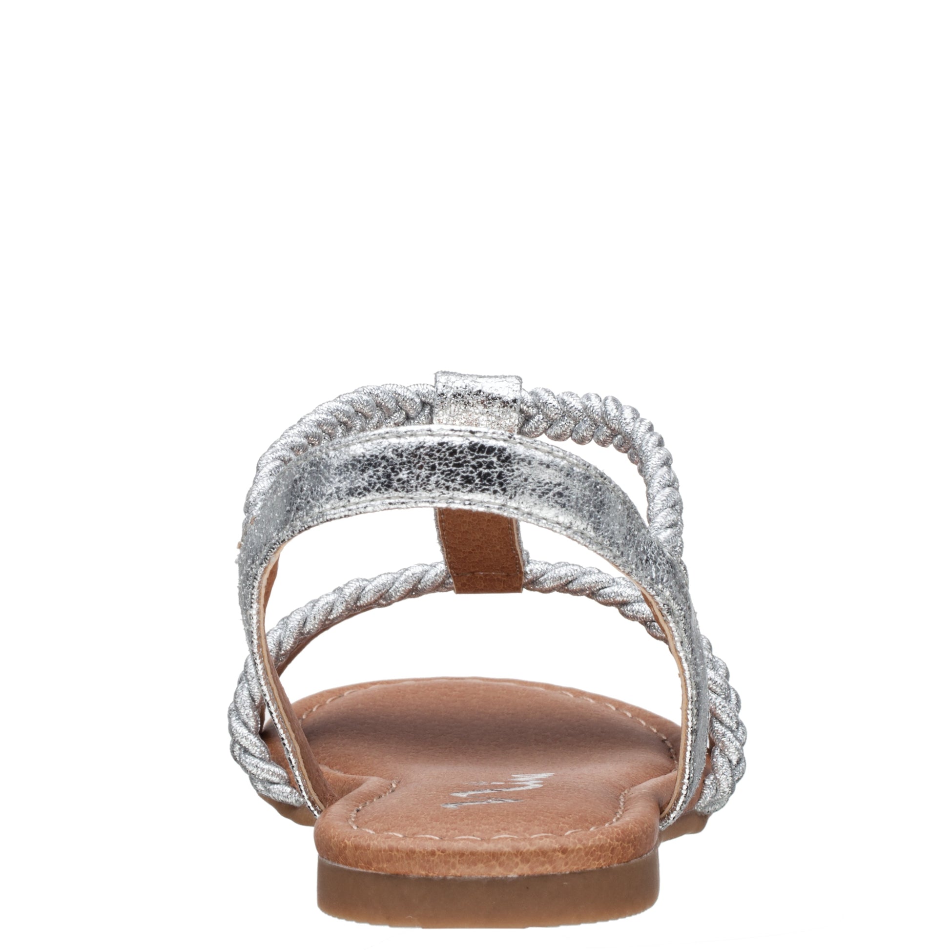 Girls Burnadet Silver Braided Elastic Strap Sandals | Nina Shoes