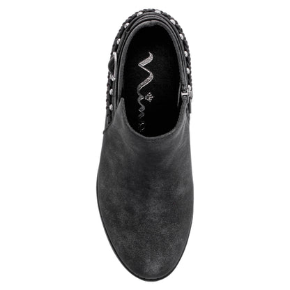 Girls Kassie Black Shimmer Inside Zip Ankle Boots | Nina Shoes