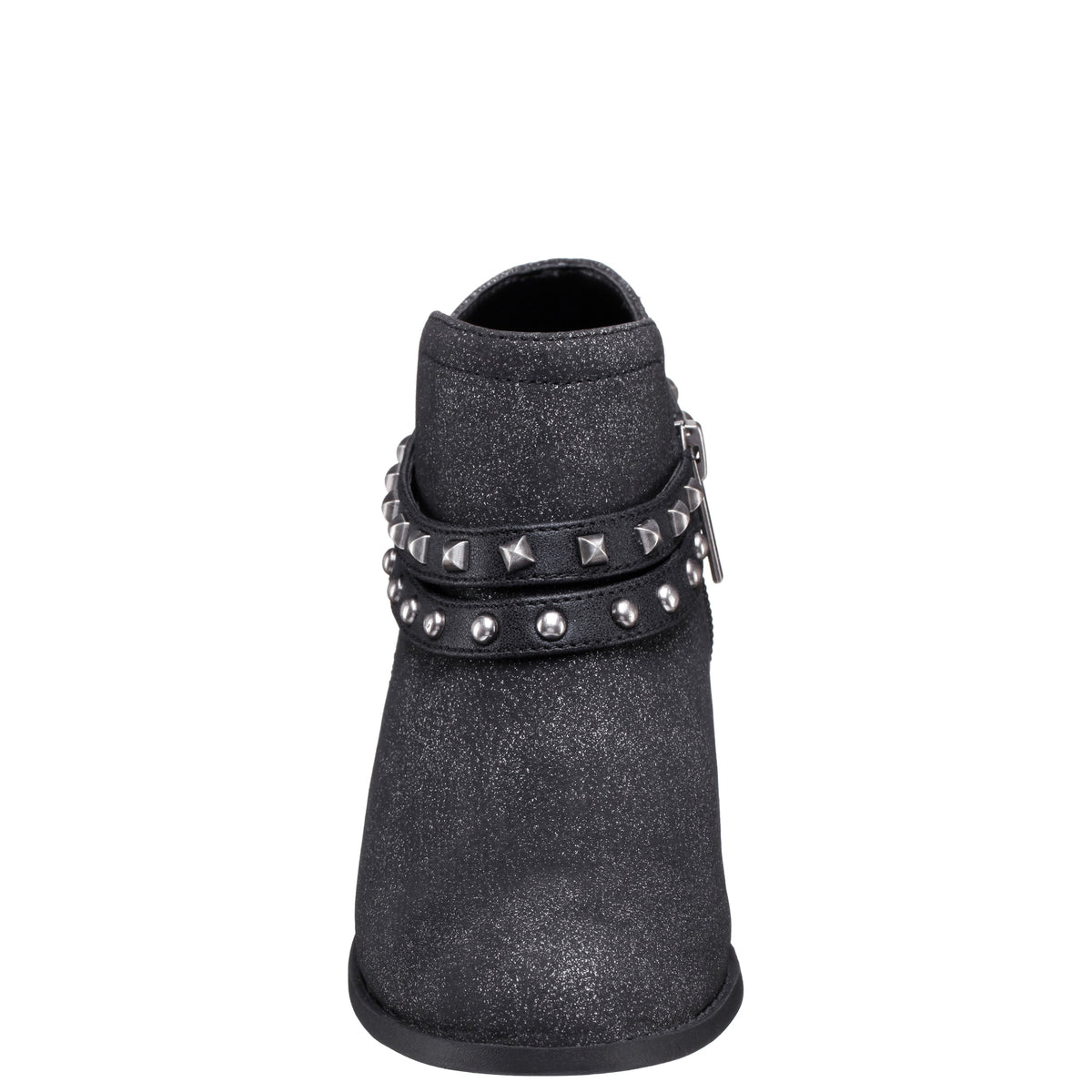 Girls Nicolena Black Shimmer Inside Zip Ankle Boots | Nina Shoes
