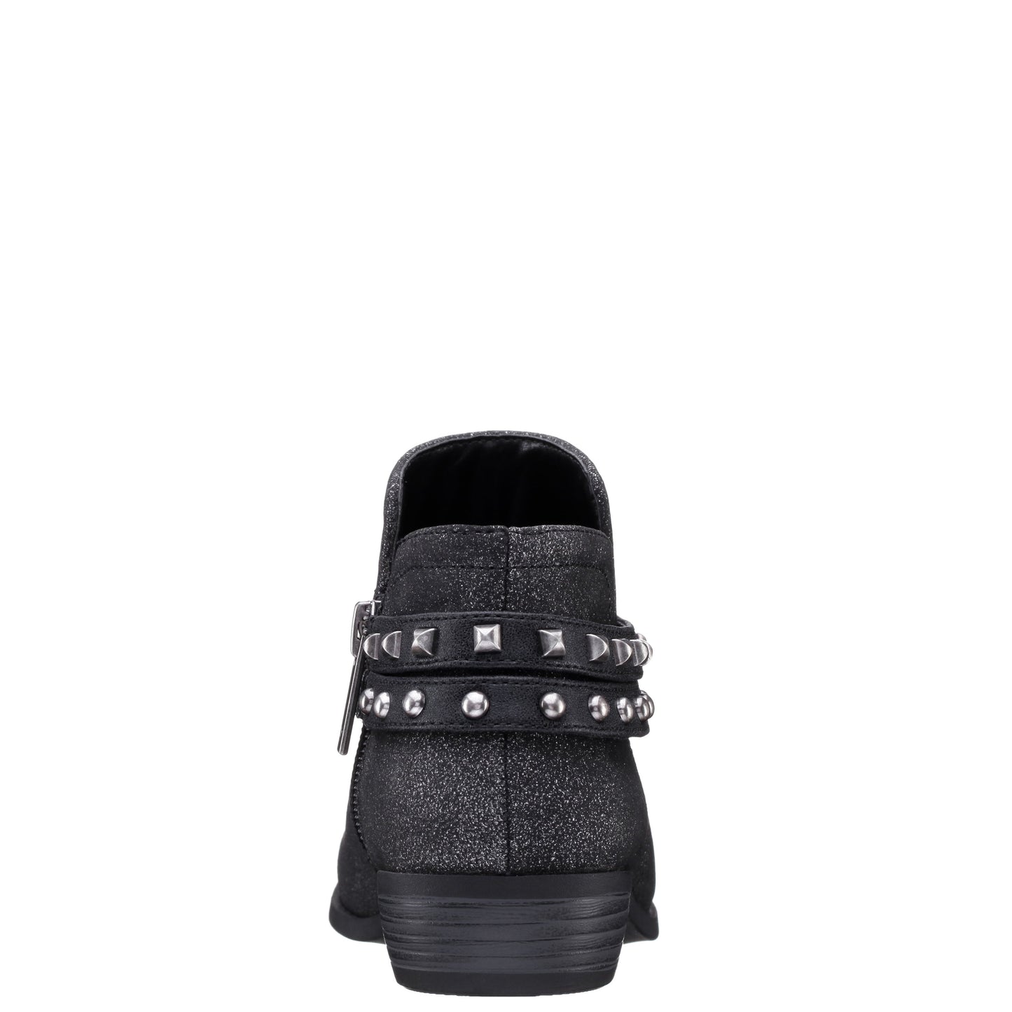 Girls Nicolena Black Shimmer Inside Zip Ankle Boots | Nina Shoes