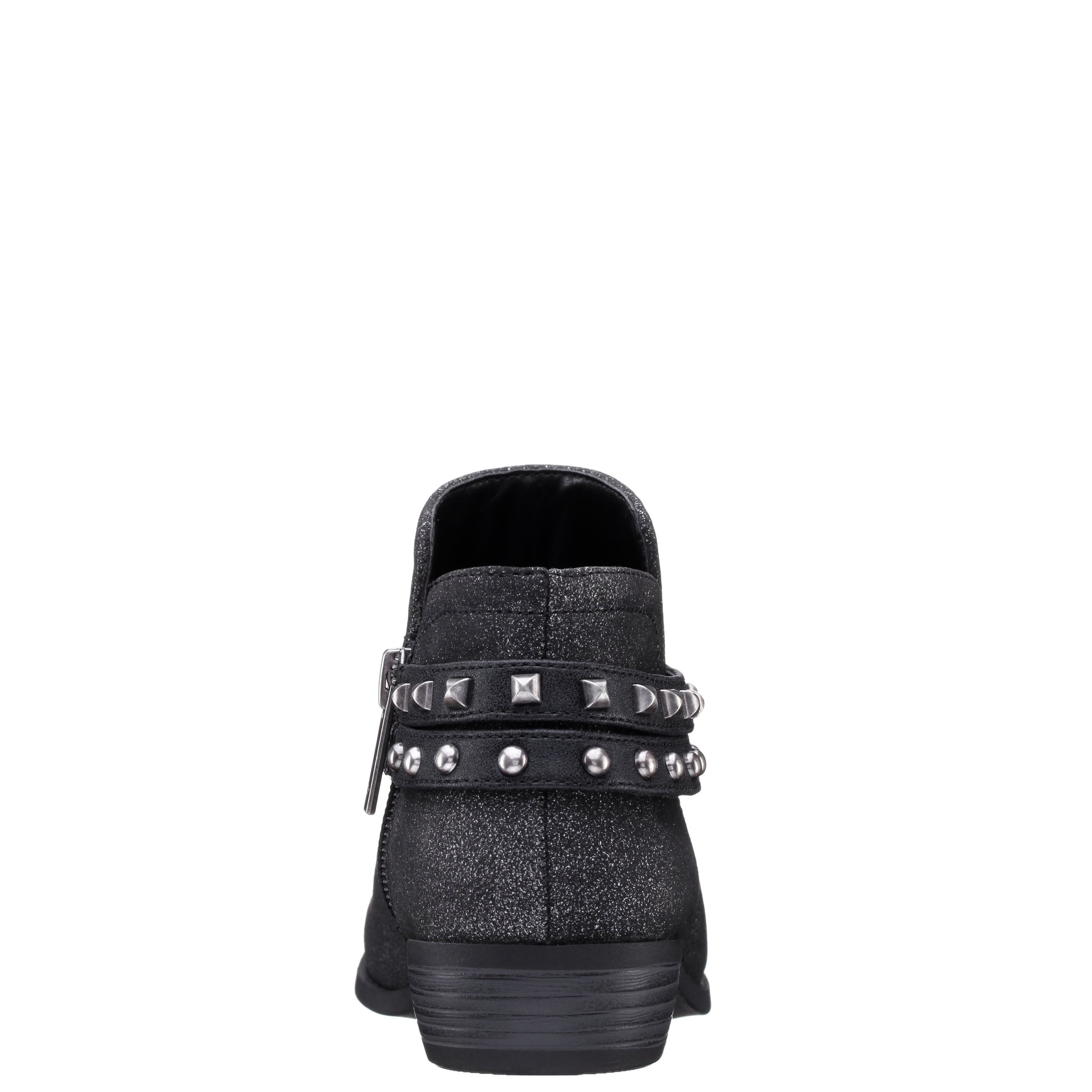 Girls Nicolena Black Shimmer Inside Zip Ankle Boots | Nina Shoes