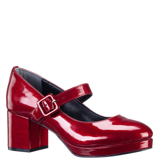 Girls Catalina Red Patent Adjustable Buckle Dress Shoes | Nina Shoes