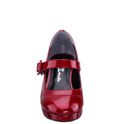 Girls Catalina Red Patent Adjustable Buckle Dress Shoes | Nina Shoes