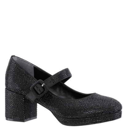 Girls Catalina2 Black Stone Adjustable Buckle Dress Shoe | Nina Shoes
