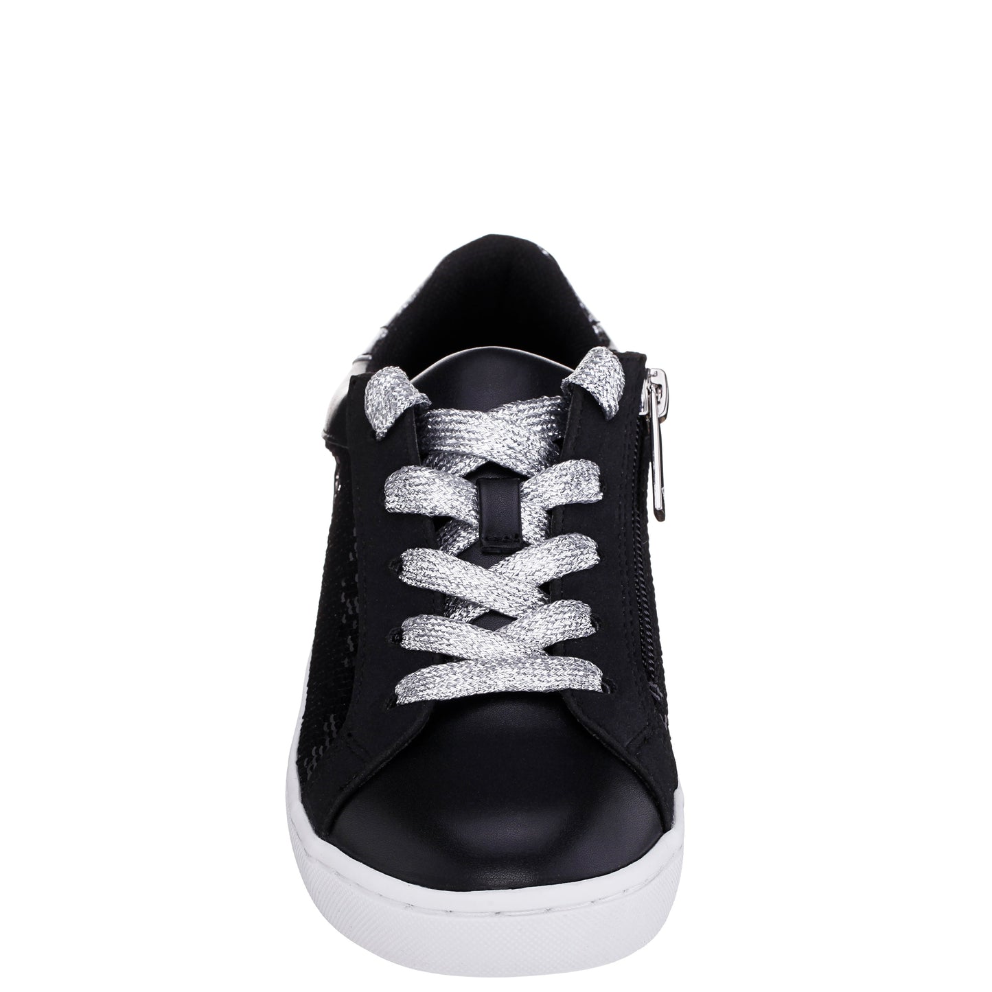 Girls Waleska Black Sequin Low Top Sneakers | Nina Shoes