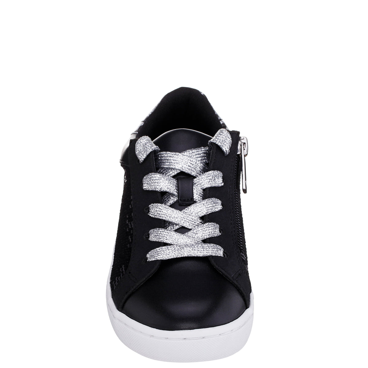 Girls Waleska Black Sequin Low Top Sneakers | Nina Shoes