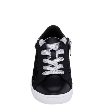 Girls Waleska Black Sequin Low Top Sneakers | Nina Shoes