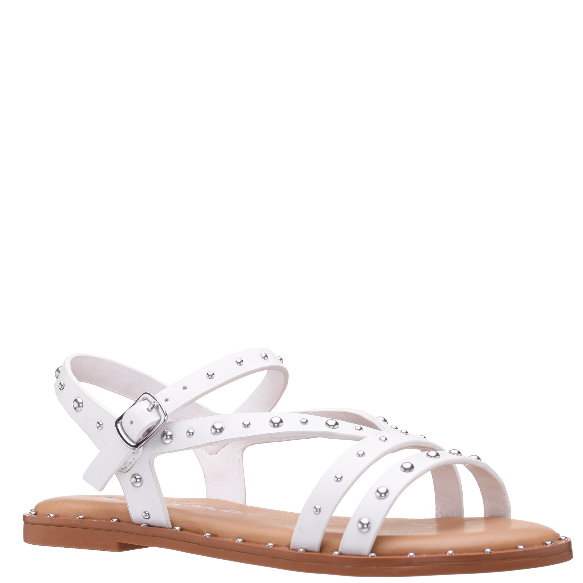 Girls Larsa White Studded Sandals | Nina Shoes