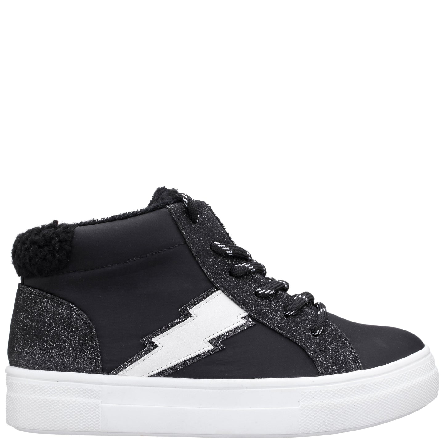 Girls Tricia Black Inside Zip High Top Sneakers | Nina Shoes