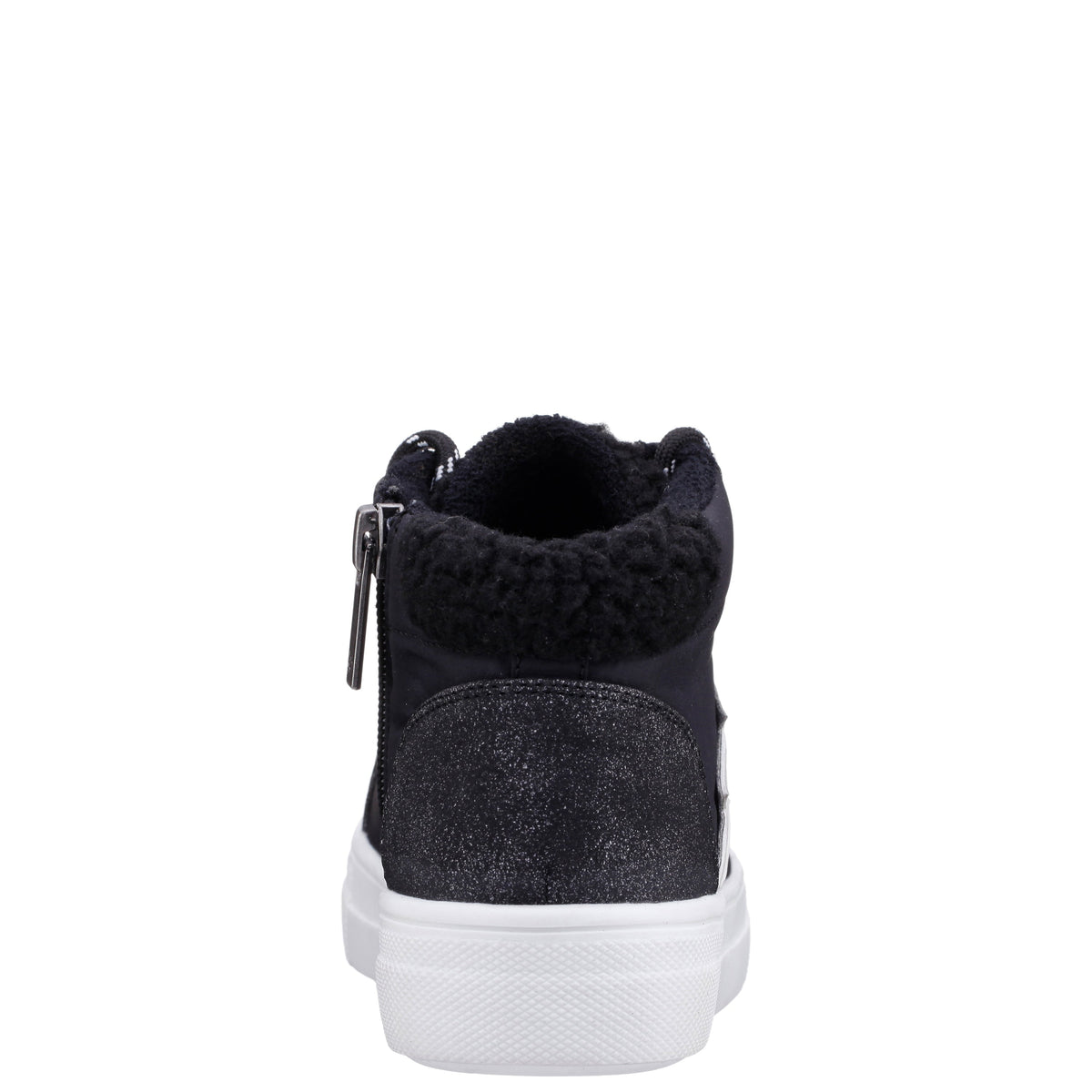 Girls Tricia Black Inside Zip High Top Sneakers | Nina Shoes