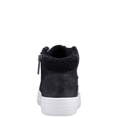Girls Tricia Black Inside Zip High Top Sneakers | Nina Shoes