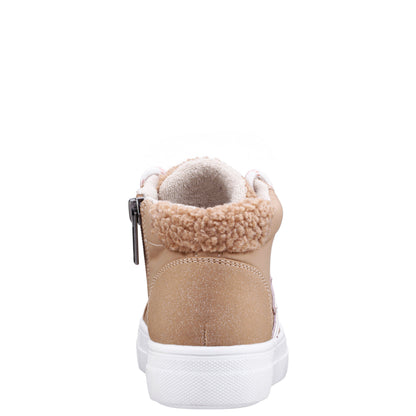 Girls Tricia Brown Inside Zip High Top Sneakers | Nina Shoes