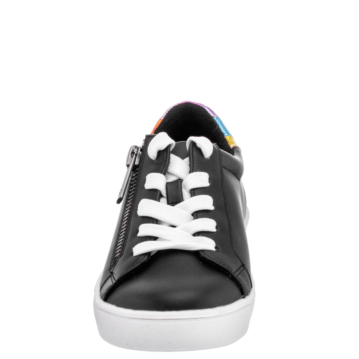Girls Ammber Black side Zip Low top Sneakers | Nina Shoes