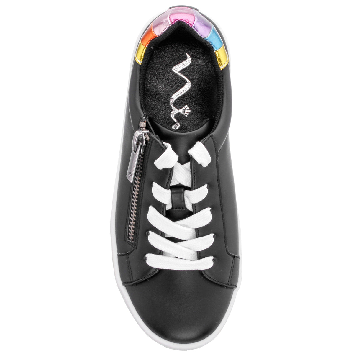 Girls Ammber Black side Zip Low top Sneakers | Nina Shoes