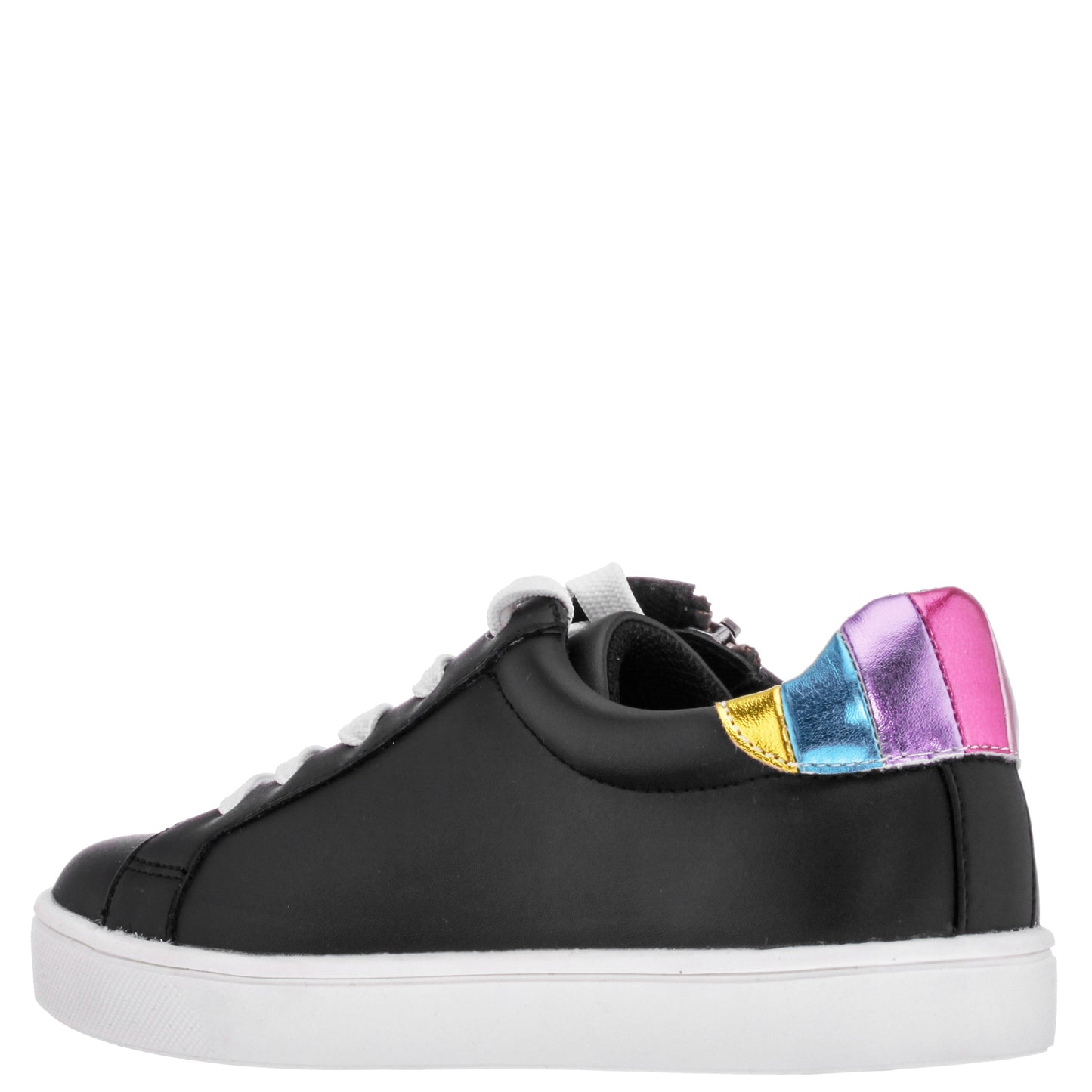 Girls Ammber Black side Zip Low top Sneakers | Nina Shoes