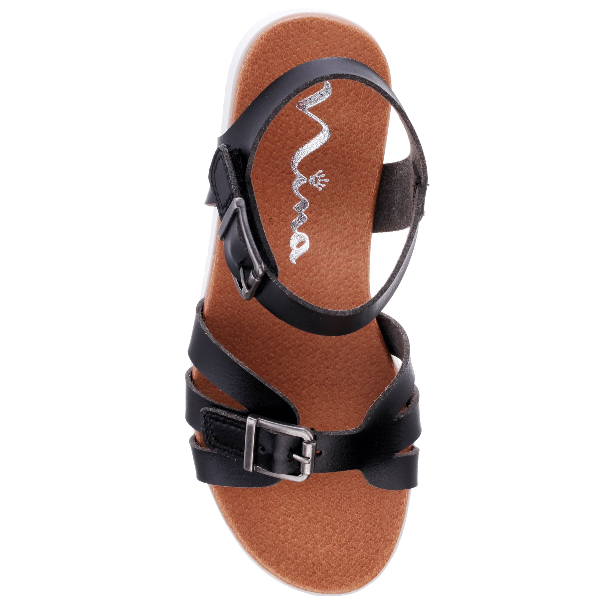 Girls Lacey Black ADJUSTABLE STRAP SANDALS | Nina Shoes