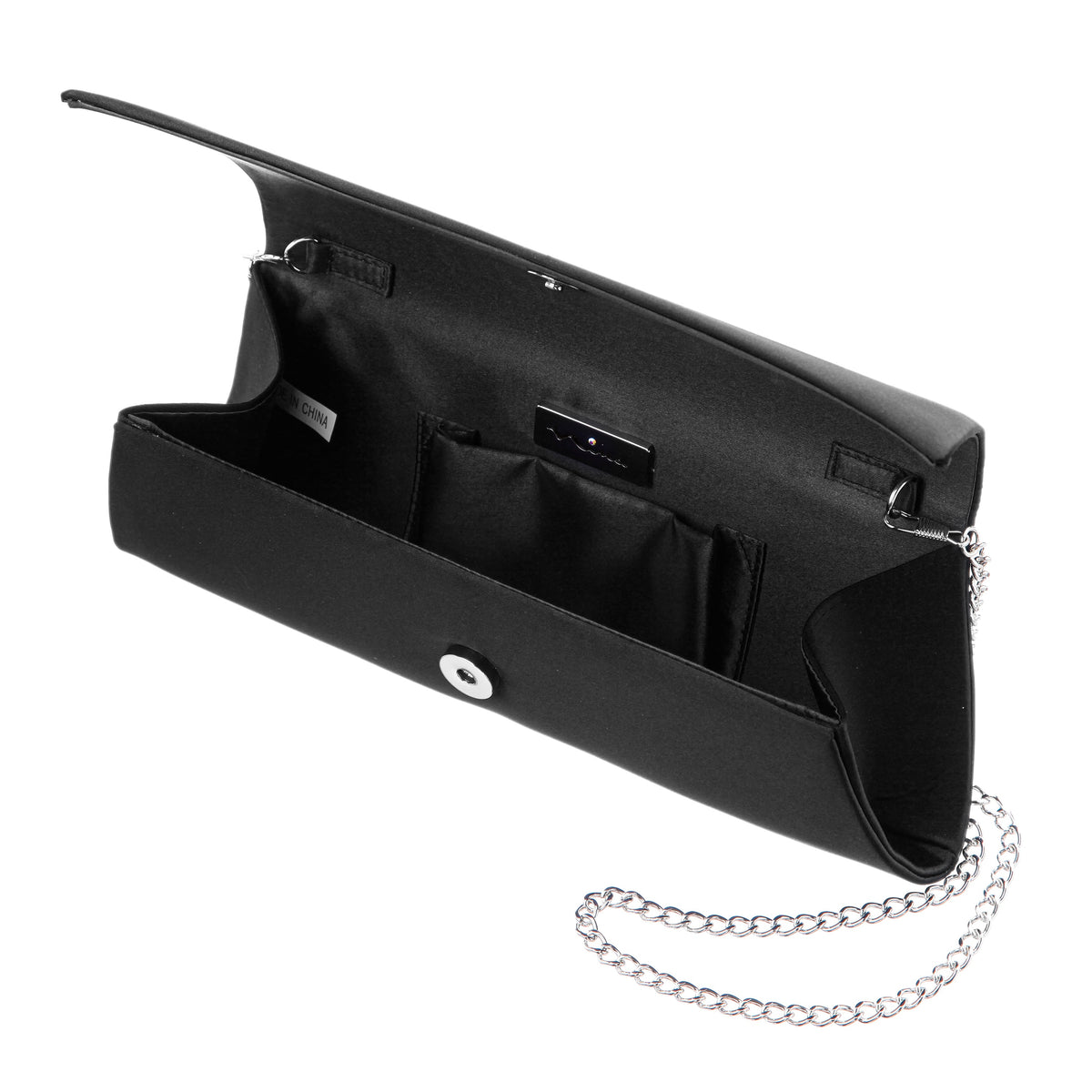 Zoey-Z Black Satin Clutch Bag | Nina Shoes