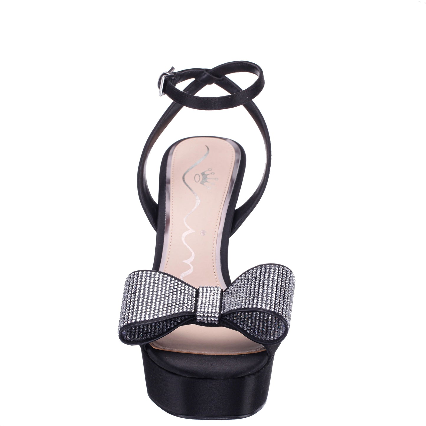Agusta Black Satin Bow Ultra High Platform Sandals | Nina Shoes