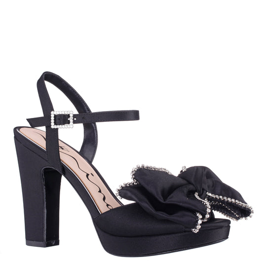 Sarai Black Ankle Strap High-Heel Platform Sandals | Nina Shoes