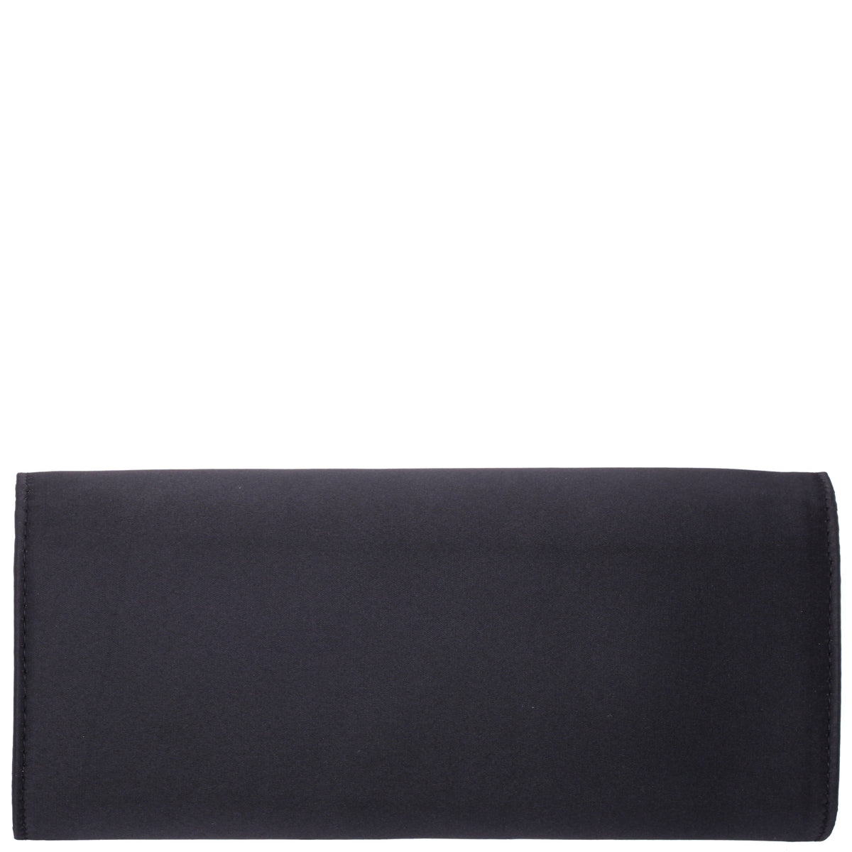 Twila Black Satin/Glass Crystal Envelope Clutch | Nina Shoes