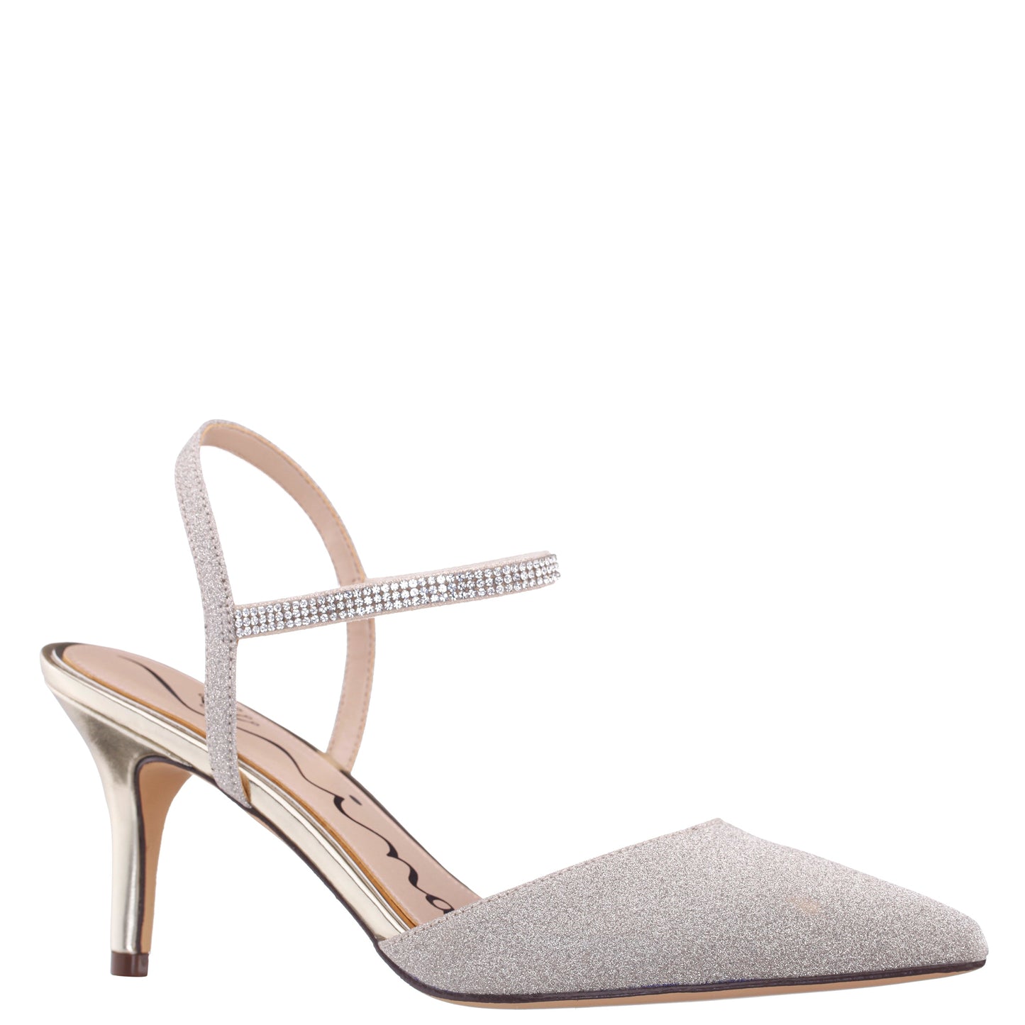 Taisha Gold Sling Back Mid-Heel Dress Shoes | Nina Shoes